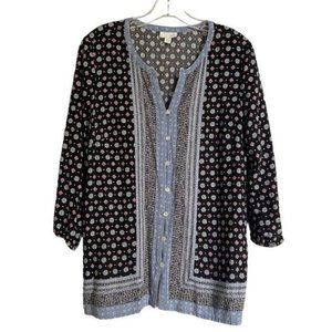 J Jill Multi Floral Pattern Top